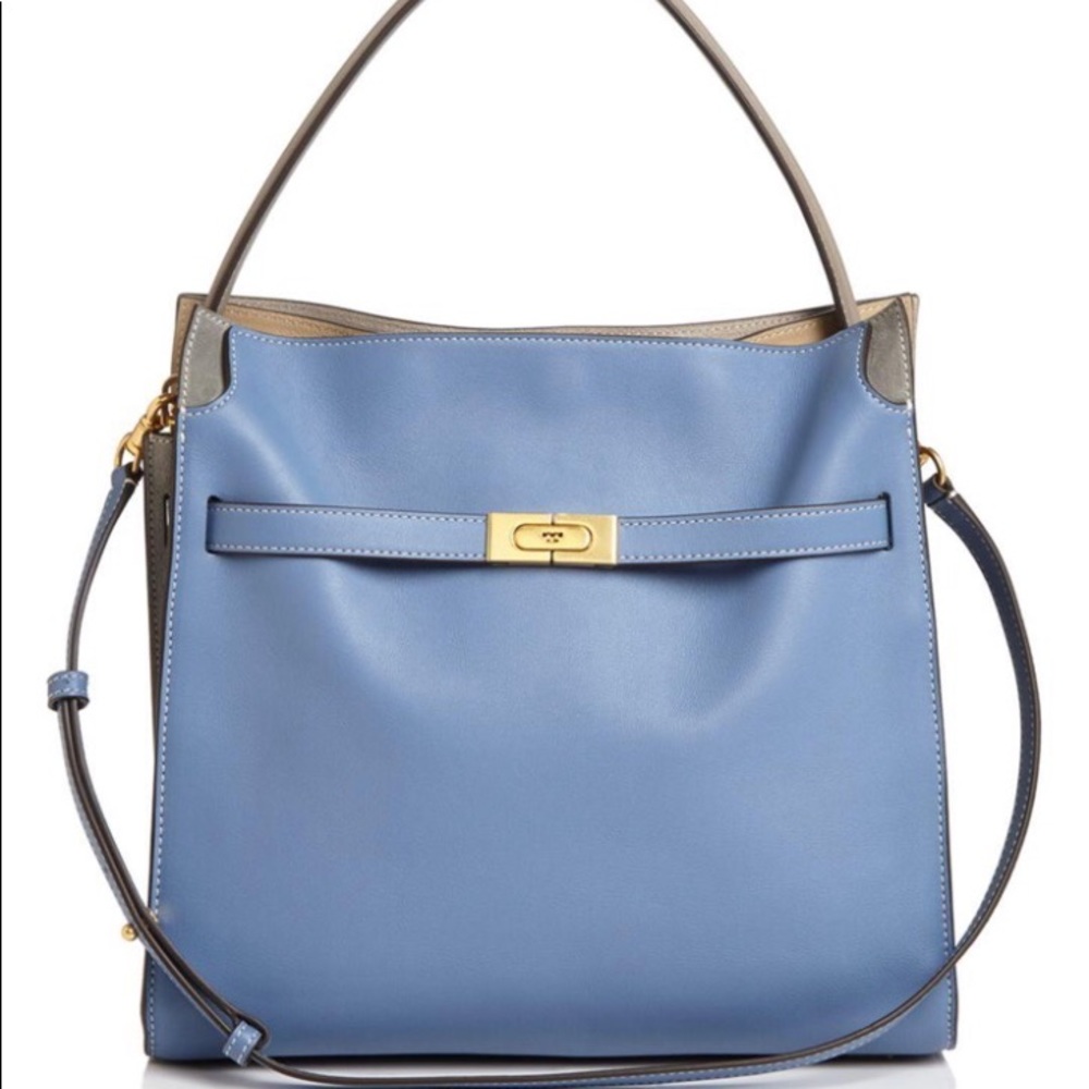 USED TWICE TORY BURCH LEE RADZIWILL DOUBLE BAG BLUE